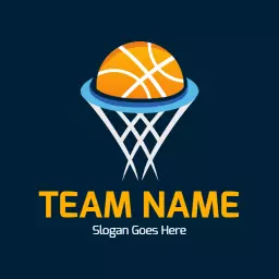 Dynamic Orange Basketball in a Hoop Inspiring Team Spirit Logo Template
