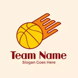 Dynamic Orange Basketball in Motion Representing Team Spirit Logo Template
