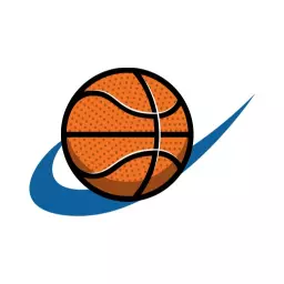 Dynamic Orange Basketball with Blue Motion Design Logo Template