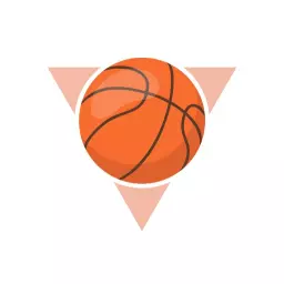 Dynamic Orange Basketball within Triangular Design Logo Template