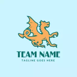 Dynamic Orange Dragon Design for Sports Team Logo Template