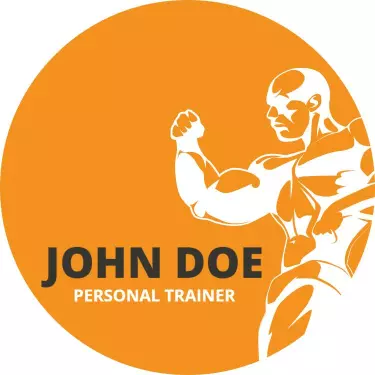 Dynamic Orange Fitness Personal Trainer Business Card Template