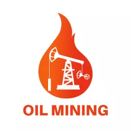 Dynamic Orange Flame Representing Oil Mining Industry Logo Template