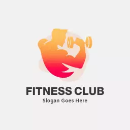 Dynamic Orange Gradient Showcasing Fitness Enthusiast Logo Template