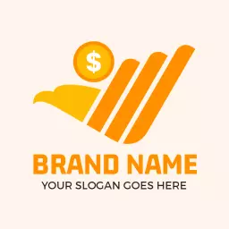 Dynamic Orange Graph Illustrating Financial Growth in Money Logo Template