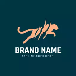 Dynamic Orange Jaguar Design Showcasing Strength and Power Logo Template