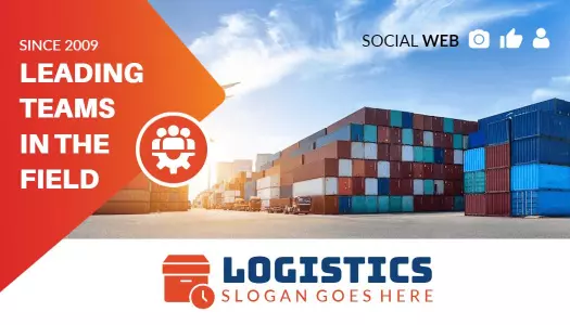 Dynamic Orange Logistics Team Coordination Business Card Template