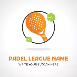 Dynamic Orange Padel Racket and Ball Tournament Logo Template