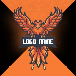 Dynamic Orange Phoenix Design Representing Esports Team Logo Template