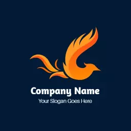 Dynamic Orange Phoenix Design Representing Fire Sector Logo Template