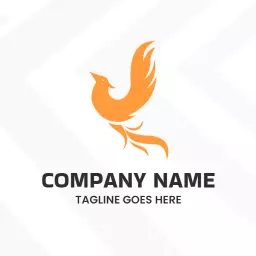 Dynamic Orange Phoenix Design Symbolizing Renewal Logo Template