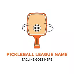 Dynamic Orange Pickleball Paddle Represents Exciting League Logo Template