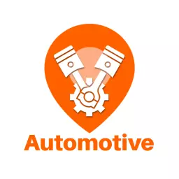 Dynamic Orange Piston Design for Automotive Industry Logo Template