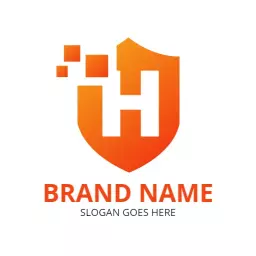 Dynamic Orange Shield Design for Security and Protection Logo Template