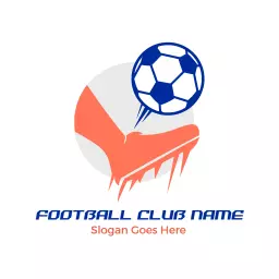 Dynamic Orange Soccer Shoe Kicking a Football Logo Template