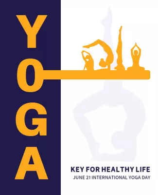 Dynamic Orange Yoga Wellness Celebration Poster Template