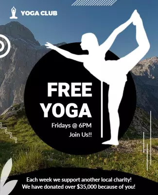 Dynamic Outdoor Yoga Club Free Class Poster Template