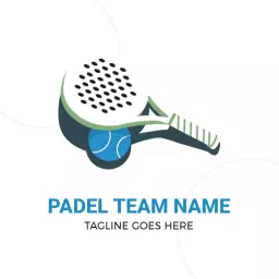 Dynamic Padel Racket and Ball Design for Team Logo Template