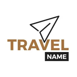Dynamic Paper Airplane Design Representing Travelling Logo Template