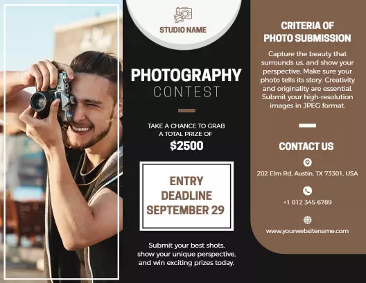 Dynamic Photography Contest Prize Submission Brochure Template