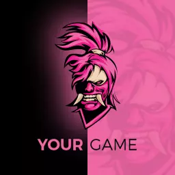Dynamic Pink and Black Esports Character Logo Template