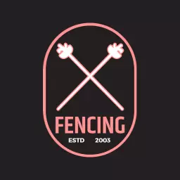 Dynamic Pink and Black Fencing Design with Established Year Logo Template