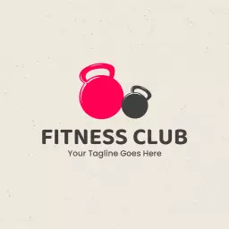 Dynamic Pink and Black Kettlebell Design for Fitness Logo Template