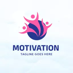 Dynamic Pink and Blue Design Inspiring Motivation Logo Template