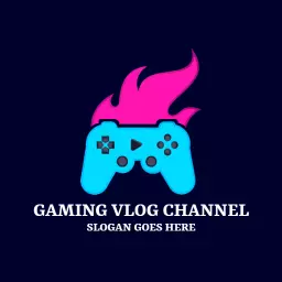 Dynamic Pink and Blue Gaming Vlog Channel Logo Template