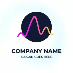 Dynamic Pink and Purple Waves Representing M Letter Logo Template