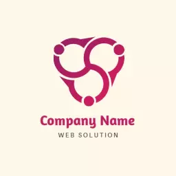 Dynamic Pink and White Logo Representing Web Solutions Logo Template
