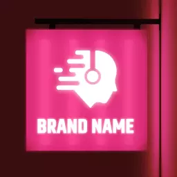 Dynamic Pink Headphones Design for Creative Mockup Logo Template