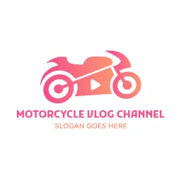 Dynamic Pink Motorcycle Design Showcasing Vlogger Adventures Logo Template