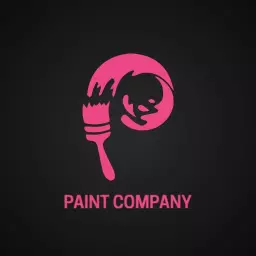 Dynamic Pink Paint Brush Inspiring Creative Painting Logo Template