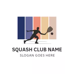 Dynamic Player Action in Colorful Squash Club Logo Template