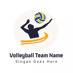 Dynamic Player Action with Vibrant Volleyball Game Logo Template