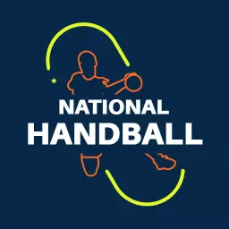 Dynamic Player Illustration Showcasing National Handball Logo Template