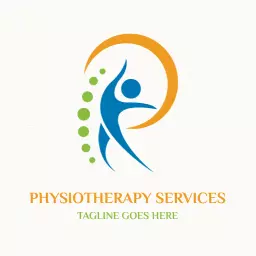 Dynamic Pose in Blue and Green for Physiotherapy Logo Template