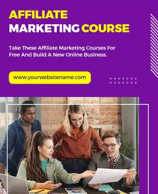 Dynamic Purple Affiliate Marketing Course Promotion Poster Template