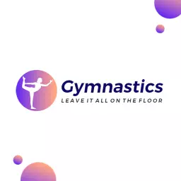 Dynamic Purple and Orange Gymnastics Performance Logo Template