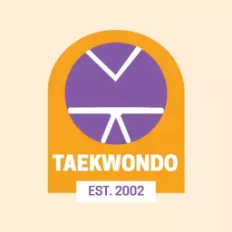 Dynamic Purple and Orange Taekwondo Style Logo Template