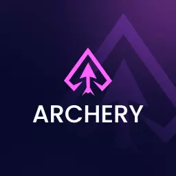 Dynamic Purple and Pink Archery Logo Featuring Arrow Design Logo Template