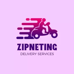 Dynamic Purple and Pink Gradient Express Delivery Services Logo Template