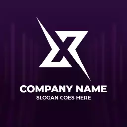 Dynamic Purple and White X Letter Design for Branding Logo Template