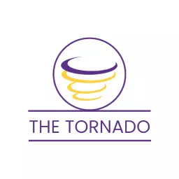 Dynamic Purple and Yellow Tornado Design Logo Template