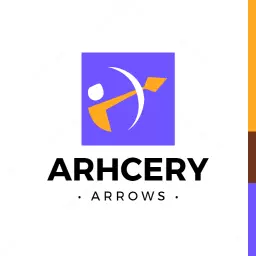Dynamic Purple Background Featuring Archery Movement Logo Template