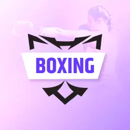 Dynamic Purple Boxing Logo Showcasing Athletic Strength and Spirit Logo Template