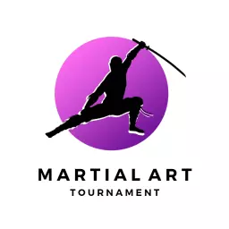 Dynamic Purple Circle Showcasing Martial Art Tournament Logo Template