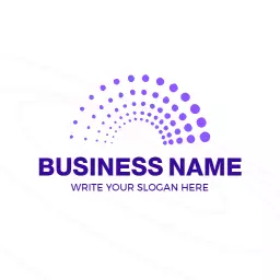 Dynamic Purple Dot Design Representing Digital Innovation Logo Template