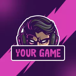 Dynamic Purple Gaming Character Represents Esports Community Logo Template